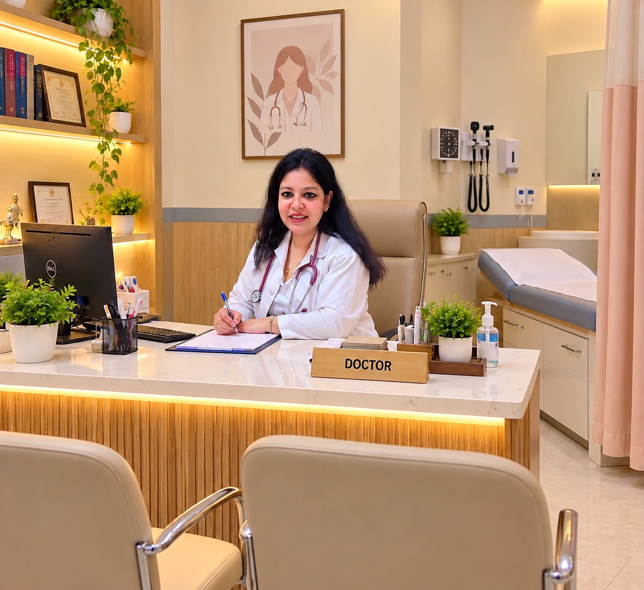 Doctor seated in a consultation room at Best Family Hospital